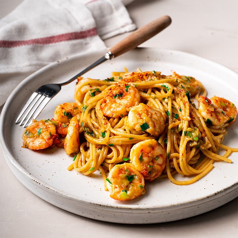 Prawn Chilli Spaghetti